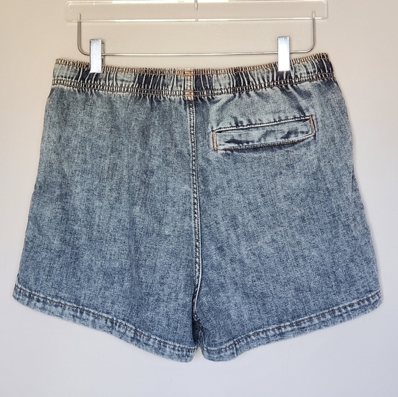 ZARA Elastic Waist Pull-On High Rise Waist Women's Mineral Wash Shorts Size M - Picture 2 of 7